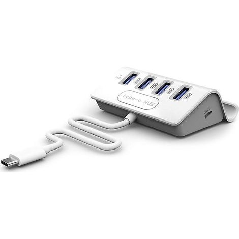 4-in-1-Handyständer mit USB-C-Kabel, Splitter und Typ-C-Adapter, multifunktionaler Ladeständer, kompakte Tischstation, praktisches Zubehör für Smartphone und Tablet. (1/5)