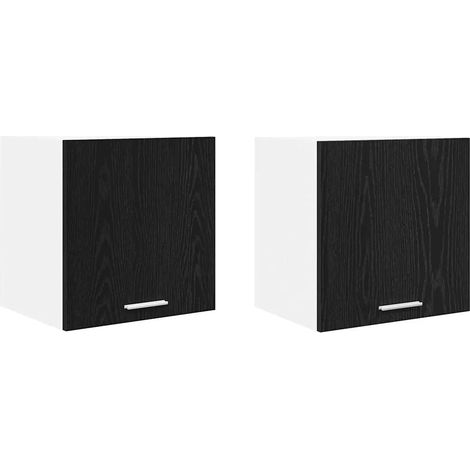 Set di 2 armadietti pensili moderni con ampio spazio di archiviazione 40 x 31 x 40 cm in legno multistrato nero 020053180