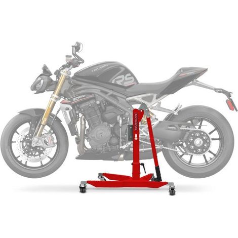 Werkstattstütze - CONSTANDS - Triumph Speed Triple 1200 RS (2021-2025) - Rot - 300 kg - Adapterplatten-Kit