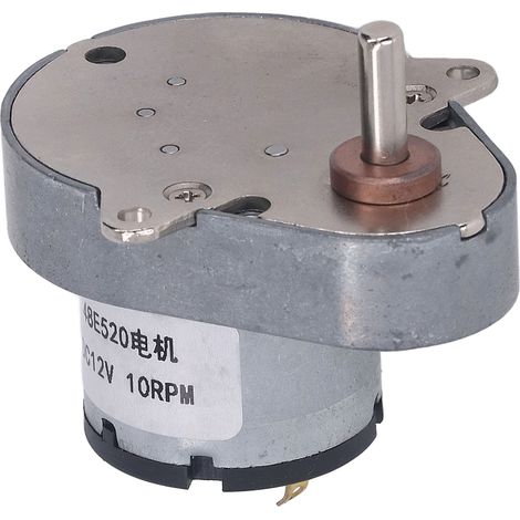 Moteur à engrenages DC 12V 10 tr/min, axe excentrique en laiton et aluminium, roulement renforcé, réducteur de vitesse puissant (1/5)