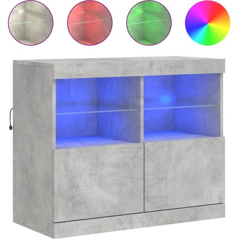 Maison Exclusive - Aparador con luces LED gris hormigón 81x37x67 (1/5)