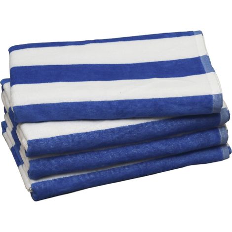 4 Pcs Extra Large Beach Towel - 28 X 58 Inch Microfiber Pool Towel, Navy Striped Quick Dry Swim Towel