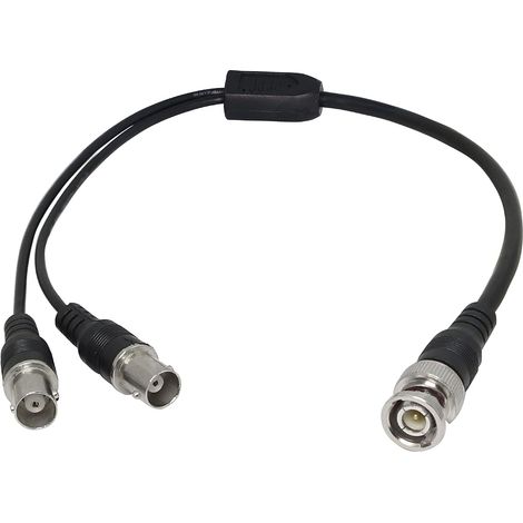 Câble répartiteur BNC coaxial Y 0,4 m mâle vers double femelle pour appareils photo et équipements vidéo (1/5)