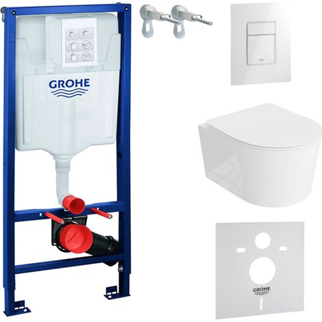 GROHE WC Set mit Vorwandelement, Wand-WC und Spülknopf (1/5)