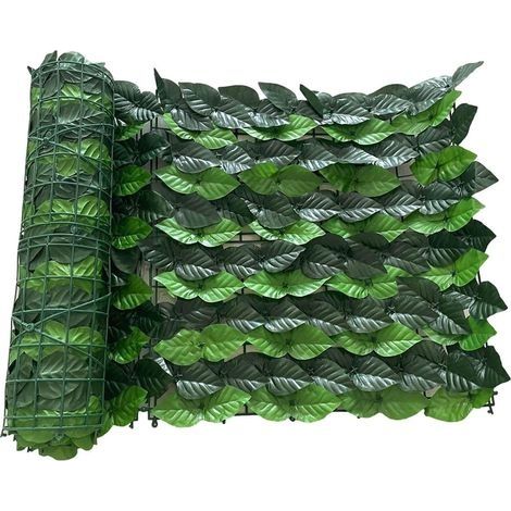 – Clôture artificielle feuilles de lierre 0,5m x 3m – Brise vue jardin en PP – Résistante aux UV – Écran d'intimité pour balcon et patio (1/5)