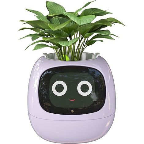 Intelligente Blumentöpfe, intelligenter Blumentopf für Zimmerpflanzen, mit 49 reichhaltigen Ausdrücken, 7 intelligenten Sensoren, KI-Chips, LCD-Bildschirmanzeige, APP-Steuerung, Pflanzer Garden
