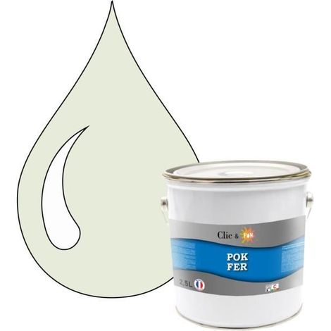 Peinture - POK - Glycérophtalique - Antirouille - 2,5L - Blanc gris - Brillant (1/4)
