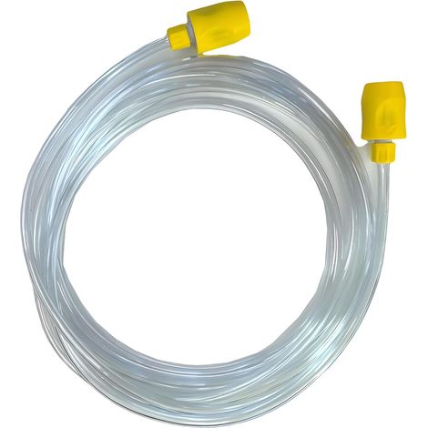 Tuyau d'aspirateur transparent de qualité supérieure pour machines de nettoyage efficaces avec adaptateur jaune, longueur 2,5 mètres, tube de rechange en PVC (1/5)