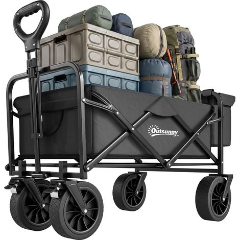 Valise pliante à roulettes avec sac isotherme amovible, poignée réglable en longueur et en angle, et sac de transport - Noir (1/5)