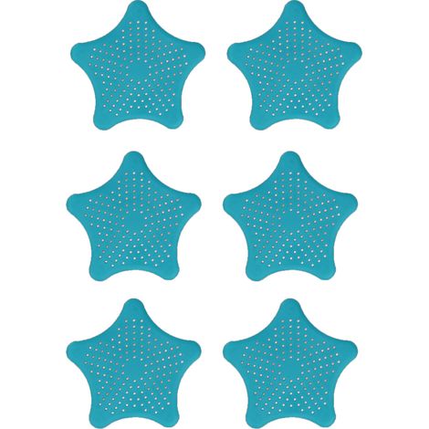 Crépines d'évier en caoutchouc en forme d'étoile de mer – bouchon de crépine d'évier de cuisine en silicone – récupérateur de cheveux pour bonde de baignoire (bleu) (1/5)