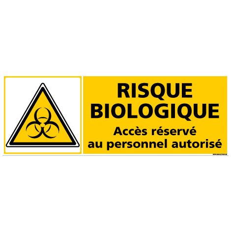 Panneau DANGER BIOLOGIQUE (C0349) - Adhésif - 210 x 75 mm