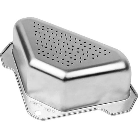 Cesta escurridora triangular para fregadero con ventosa: práctico escurridor para verduras y frutas. (1/4)