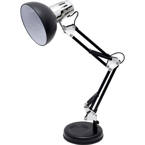 Fabrilamp Flexo para estudiar ANTÍGONA Negro y Plateado 1XE27 (1/4)