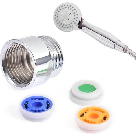 Réducteur de débit de douche Adaptateur économiseur d'eau – Adaptateur réducteur de pommeau de douche pour salle de bain et toilettes (1/5)