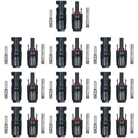 Oidipie – 10 Paar MC4-Stecker für Solarmodule – UV-beständig und IP67 wasserdicht – schnelle schlüssellose Montage (1/5)