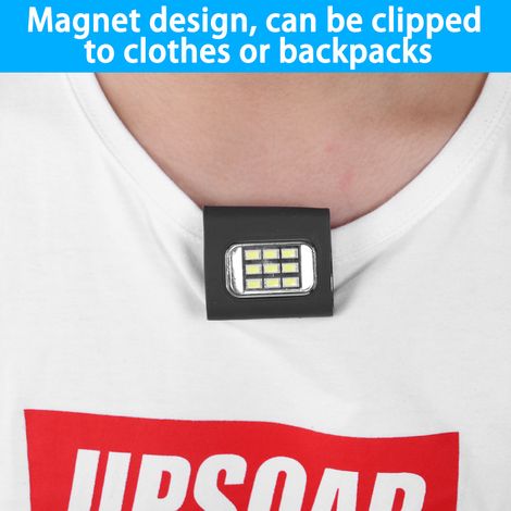 Lampe magnétique COB à clip, lampe de sécurité LED portable rechargeable par USB, idéale pour la course nocturne, la randonnée et le camping, batterie intégrée (1/5)