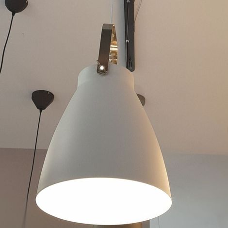 Lampada a soffitto pendente E27 bianca e nickel 270 x 1200 mm