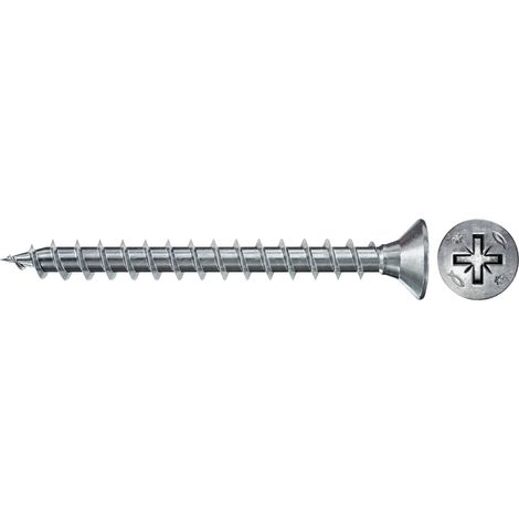 Vis PowerFast FPF II CZF 3,0x20 mm à Tête fraisée, empreinte PZ, zingué blanc, filetage total - Boîte de 200 Gris (1/5)