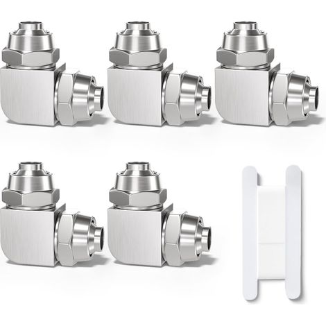 5 Pcs 6mm 90 degrés coude Push pour connecter Le raccord pneumatique de Tube d’écrou de Verrouillage,2 Voies nickelé Laiton Rapide KPV Adaptateur de Ligne d’air (1/4)