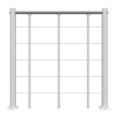 Ringhiera per scala dritta - Bianco - Acciaio termolaccato - Lunghezza 1m - Corrimano in PVC - RE-I-SLM-PVC-B