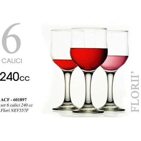 SET 6 CALICI VINO FLORÌ CC.240