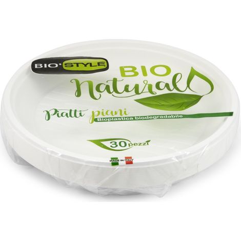 Giostyle Piatti Piani in Bioplastica - Bianco - 21,5 cm (1/3)