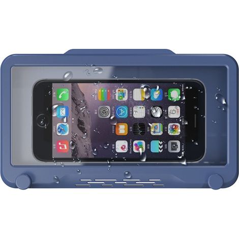 Support Téléphone Murale Étanche - Rotation 480° - Compatible Jusqu'à 7 Pouces - Fixation Adhésive Sans Perçage - Support Douche Cuisine Salle De Bain (1/5)