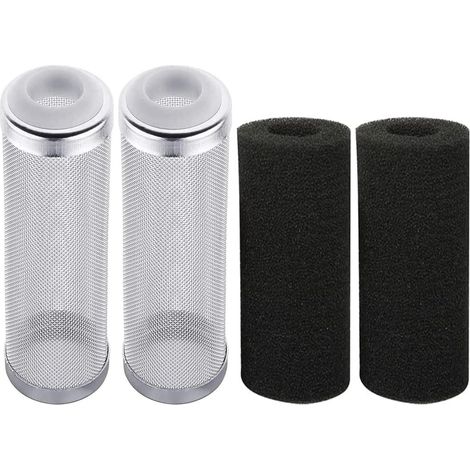 Garde De Filtre Maille Protection Filtre D'aquarium En Acier Inoxydable Filtre Entrée Eponge 16mm Garde De Filtre Protection Du Filtre Avec Éponge Filtrante Pour Petits Poissons Crevettes (4 Pièces)