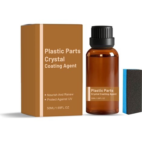 Car plastic care product for interior cleaning, stain removal, shine restoration, wiping, film protection for interior plastics -- 50ML1, sponge1 -- BIEMMEDUE (1/5)