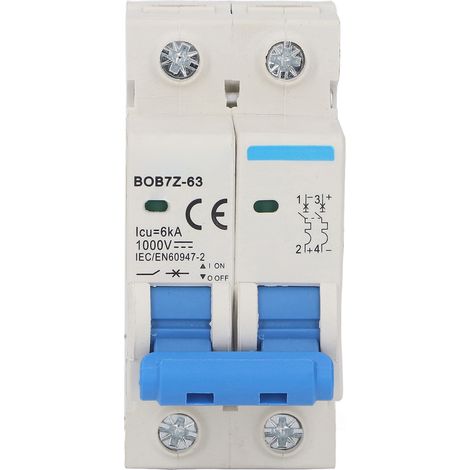 Disjoncteur miniature 1000 V CC, interrupteur à air bipolaire 6 kA, protection contre les surcharges photovoltaïques C16 16 A (1/5)