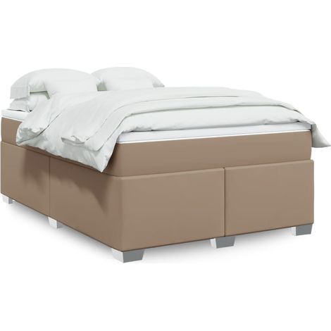 Boxspringbett Matratze Cappuccino-Braun 140x200cm Kunstleder (1/5)