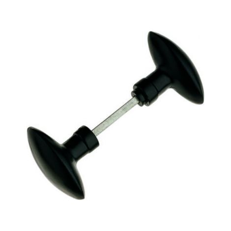 Ouvre&Déco – Lot de 2 boutons de porte extérieure en aluminium laqué noir – Modèle OLIVE – Carré 6 mm – Saillie 48 mm pour installation facile