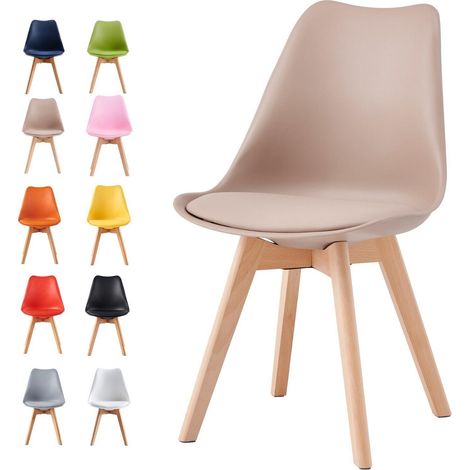 Dining Chairs Designer Side Chairs Wooden Legs Office Home Commercial EVA BROWN 1 (1/5)