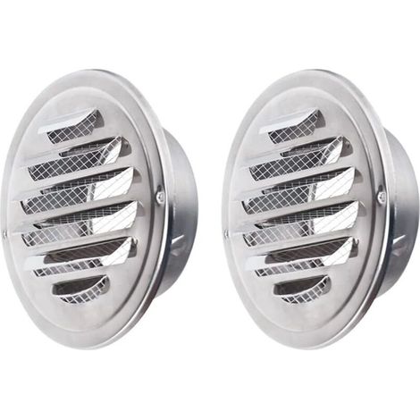 Grille D Aeration - Acier Inoxydable 100 mm - Pour Ventilation Murale Extérieure Intérieure - 2 Pièces (1/5)