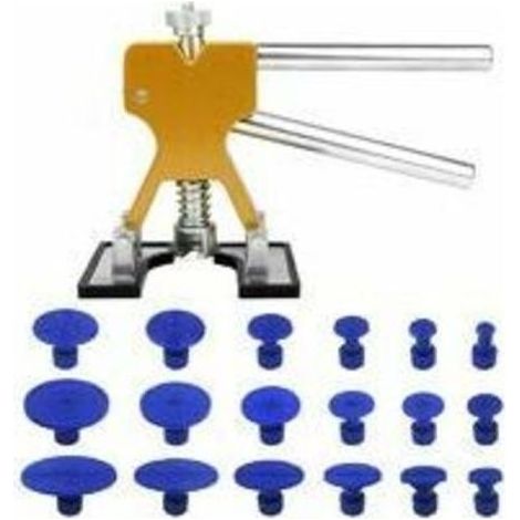 Kit débosselage Ventouse, debosselage carrosserie sans Peinture, avec dellenheber doré et 18 pièces adhésives, pour Les camions/Auto/Moto/Corps/Porte du réfrigérateur/Machine à Laver (1/5)