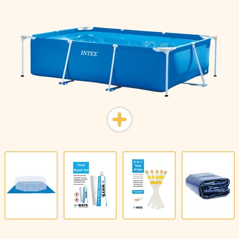 Intex – Piscine tubulaire rectangulaire 260x160x65 cm – PVC renforcé – Installation rapide en 30 min – Tapis de sol et kit de réparation inclus