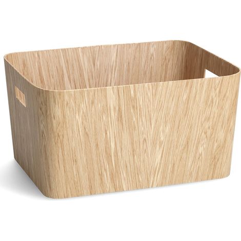 Box aus stabilem Karton WOOD, 39,5 x 30,5 x 20 cm (1/3)