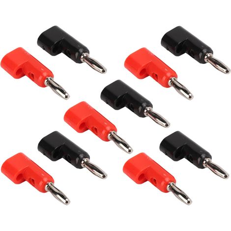 10 pièces Connecteur Banane 4mm Rouge Noir à Vis Stackable sans Soudure pour Camping-Cars Voitures