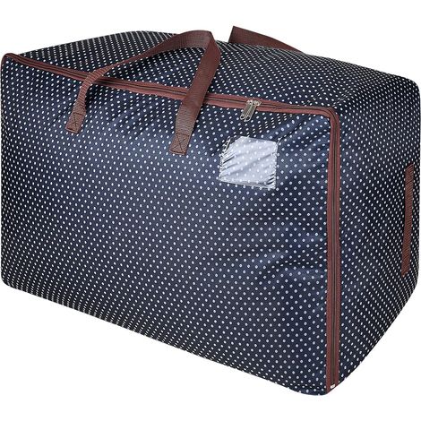 100L Sac d'organisateur pliable de rack de rack de vêtements supplémentaires pour lit de couette gris (style 2) (1/4)