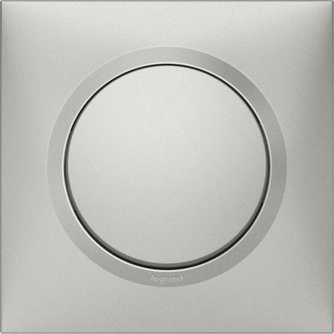 Legrand - Poussoir dooxie 6A 250V livré avec plaque carrée alu