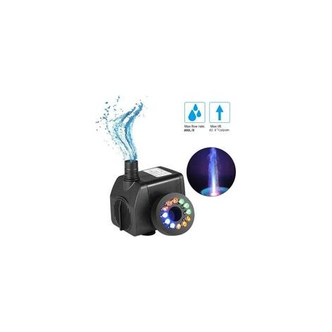Pompe submersible à lumière colorée, 8W 220V pompe submersible avec 12 LED couleur pour fontaine, piscine, jardin, aquarium (1/5)