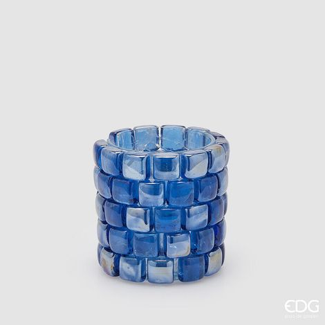 EDG Enzo De Gasperi Vaso Gemme Cilindro H 12,5 Cm D 13 Cm Blue 1 Pz