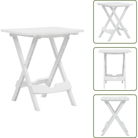 Gartentisch Klappbar 44,5x38,5x50 cm Weiß - Gartentisch - Klappbarer Tisch - Outdoor-Tisch - Balkontisch - Terrasse (1/5)