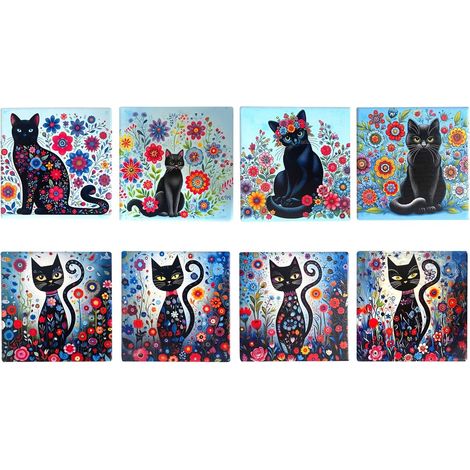 Signes Grimalt Posavasos Cocina Posavasos Gato C/Exp. Posavasos Multicolor 11x11x1cm 34618 (1/4)