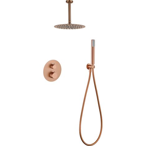 Set doccia termostatico incasso Palau finitura oro rosa spazzolato [ IMEX® ]