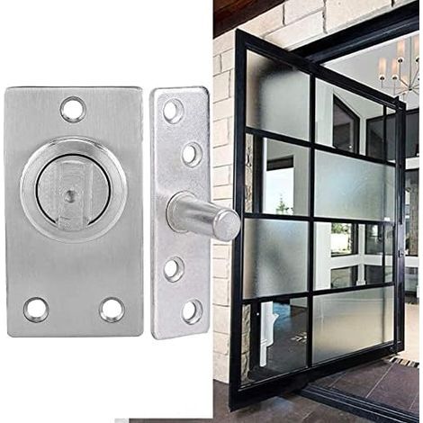 Bisagra para puerta de madera, bisagras pivotantes, de alta resistencia para puertas de madera, sistema de bisagra Murphy de acero inoxidable de 360 ​​grados, eje pivotante (1/5)