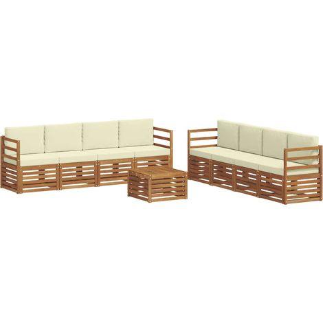 Outdoor Sofa Set 9 pcs Natural and Cream vidaXL (1/5)