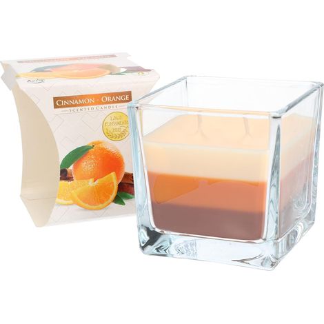 KOTARBAU Bougie parfumée à 2 mèches dans un verre - Orange cannelle - Deux mèches - Idée cadeau - Pour aromathérapie - Durée de combustion jusqu'à 32 heures (1/5)