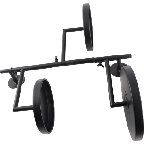 Support plantes rotatif pour fenêtre, étagère murale flottante noire 3 niveaux, porte-plantes déco intérieur salon maison (1/5)