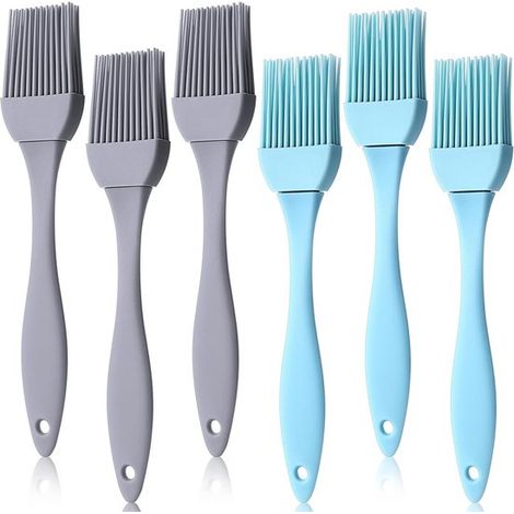 Juego de 6 brochas de silicona para repostería,Brochas resistentes al calor para untar,ideales para asar a la parrilla (1/5)